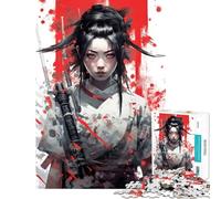Puzzle da 1000 pezzi per adulti ragazza ninja arte giapponese giochi rilassanti un'opera d'arte difficile e stimolante (dimensioni 38x52cm)