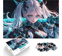 Puzzle da 1000 pezzi per adulti ragazza occhi azzurri katana Giochi educativi Decorazione della casa Regalo di compleanno, regali, arte murale 75x50cm