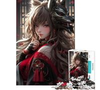 Puzzle da 1000 pezzi per adulti ragazza samurai anime puzzle da 1000 pezzi decorazione per la casa giocattolo educativo antistress regalo (38x26cm)