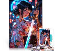 Puzzle da 1000 pezzi per adulti Ragazza Samurai Cibernetica Per il divertimento in famiglia perché è ideale come regalo per tutta la famiglia 52x38cm
