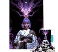 Puzzle da 1000 pezzi per adulti ragazza samurai con spirito drago attività divertenti da fare in casa decorazione artistica per la casa giochi rilassanti adatto a partire dai 14 anni (50x75cm)