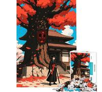 Puzzle da 1000 pezzi per adulti ragazza samurai sotto un ciliegio ideale per compleanni e Natale gioco rompicapo a tempo adatto a partire dai 14 anni (38x52cm)