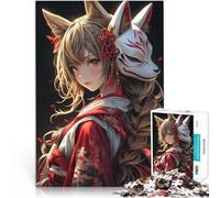 Puzzle da 1000 pezzi per adulti Ragazza samurai volpe kawaii giocattoli educativi per l'apprendimento Lista dei desideri con Babbo Natale 52x38cm