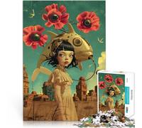 Puzzle da 1000 pezzi per adulti Ragazza spaziale anime con bot Giocattoli da gioco per regalo di famiglia Regalo di compleanno, regali 52x38cm