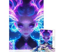 Puzzle da 1000 pezzi per adulti ragazza spirito anime al neon celeste giocattoli per la decorazione della casa regali di Babbo Natale segreto gioco pratico allena il tuo cervello e le tue mani 50x75cm
