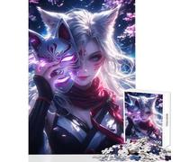 Puzzle da 1000 pezzi per adulti ragazza volpe misteriosa decorazione per la casa giocattoli idee regalo gioco educativo interessante riduzione dello stress dimensioni 38x26cm