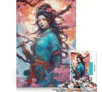 Puzzle da 1000 pezzi per adulti, ragazze, fiori, samurai, gioco divertente, allena la mente e la mano, ideale come regalo per tutta la famiglia 38x26cm