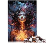 Puzzle da 1000 pezzi per adulti ragazze scure rilassante giocattolo educativo intellettuale migliora la memoria, adatto per adolescenti dai 14 anni in su, 26 x 38 cm