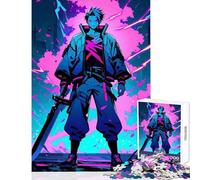 Puzzle da 1000 pezzi per adulti ragazzo anime che tiene una grande spada decorazione per la casa giocattoli idee regalo gioco per famiglie interessante riduzione dello stress dimensioni 38x52cm
