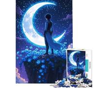 Puzzle da 1000 pezzi per adulti ragazzo che guarda la luna gioco divertente ed educativo sfida stimolante ottimo regalo sfida impegnativa (dimensioni 38x26cm)