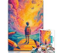 Puzzle da 1000 pezzi per adulti, ragazzo che va a scuola, regali per adulti, ideali come regali per tutta la famiglia, dai 14 anni in su, 26x38cm