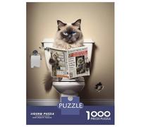 Puzzle Da 1000 Pezzi Per Adulti Ragdoll Cat on The Toilet Puzzle Per Adulti Gioco Rompicapo Regalo Di Compleanno Difficile Da Completare 52x38cm/1000pcs
