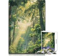 Puzzle da 1000 pezzi per adulti Raggi di luce nella foresta Sfida difficile Gioco per famiglie Adatto a partire dai 14 anni (dimensioni 38x52cm)