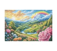 Puzzle Da 1000 Pezzi Per Adulti Rainbow Cottage Spring Garden 1000 PCS 75x50cm Opera D'Arte Decorazione Murale Decorazione Personalizzata Unica Per Soggiorno Camera Regalo