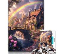 Puzzle da 1000 pezzi per adulti Rainbow House, 1000 pezzi, gioco stimolante, ideale come regalo per tutta la famiglia, 26x38cm
