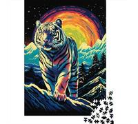 Puzzle Da 1000 Pezzi Per Adulti Rainbow Tiger Art Print Puzzle Per Adulti Gioco Per Famiglie Taglio Di Precisione Regali Unici Per Compleanno E Natale 70x50cm/1000pcs