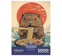 Puzzle Da 1000 Pezzi Per Adulti Ramen Eating Hamster Capibara Puzzle Per Adulti Gioco Per Famiglie Corsa Di Velocità Manuale Sfida Da Completare 70x50cm/1000pcs