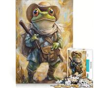 Puzzle da 1000 pezzi per adulti: Rana avventurosa in missione, giocattolo educativo, difficile e stimolante, ideale come elemento della lista dei desideri con Babbo Natale 38x52cm