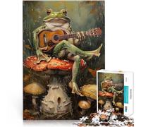 Puzzle da 1000 pezzi per adulti Rana Chitarra Musica Fungo Vacanza a casa: uccidere il tempo Migliorare l'amore tra le coppie 38x26cm
