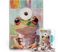 Puzzle da 1000 pezzi per adulti Rana con carta igienica Antistress Vacanza in patria Uccidere il tempo Collezione di artisti, Belle arti 75x50cm
