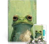 Puzzle da 1000 pezzi per adulti Rana dallo sguardo verde Antistress Vacanza in patria Uccidere il tempo con poster abbinato e foglio di quiz 52x38cm