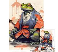 Puzzle da 1000 pezzi per adulti Rana Samurai Rospo Samurai Decorazione per la casa Giocattoli Ottimo regalo per giochi Giochi rilassanti Migliorare l'amore tra coppie Dimensioni 38x52cm