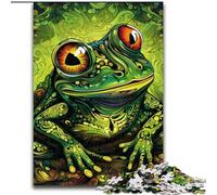 Puzzle da 1000 pezzi per adulti, rane colorate in legno, idea regalo unica per la casa fai da te, 50x75cm, per decorazioni per la casa, allenamento del cervello e regali per le feste