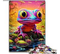 Puzzle da 1000 pezzi per adulti, rane colorate in legno, idea regalo unica per la casa fai da te, 50x75cm, per decorazioni per la casa, allenamento del cervello e regali per le feste