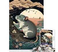 Puzzle da 1000 pezzi per adulti Rat Ukiyo E Giappone Cina Decorazione per la casa Giocattoli Regali per donne Uomini Gioco pratico Migliorare l'amore tra coppie dimensioni 50x75cm