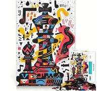 Puzzle da 1000 pezzi per adulti,re degli scacchi,taglio preciso,decorazione,gioco di logica,gioco libero,regalo festivo (50x75cm)