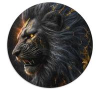 Puzzle da 1000 pezzi per adulti, Re dei Leoni della prateria, puzzle rotondo in cartone, rompicapo impegnativo, attività per famiglie, arredamento per la casa, regalo di Natale, 67,5x67,5 cm