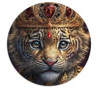 Puzzle da 1000 pezzi per adulti "Re della giungla", puzzle rotondo in cartone, sviluppa la coordinazione occhio-mano, perfetto come regalo di compleanno (67,5x67,5 cm).