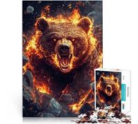 Puzzle da 1000 pezzi per adulti Re Orso Fatto di legno，Adatto a partire dai 14 anni Difficile da completare ma divertente e umoristico Idee regalo。misurare：50x75cm/19.68x29.52pollice
