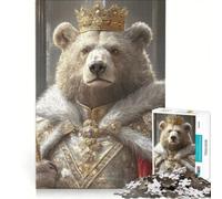 Puzzle da 1000 pezzi per adulti "Re Orso", gioco per famiglie, difficile e stimolante, regalo di compleanno e originale 50x75cm