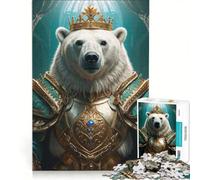 Puzzle da 1000 pezzi per adulti Re Orso Polare Gioco Rilassante Taglio di Precisione Adatto per Decorazione da Scrivania 50x75cm