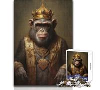 Puzzle da 1000 pezzi per adulti Re Scimpanzé Meraviglioso per le giornate di svago pigro Affidabile Taglio aderente Dimensioni del giocattolo 38x26cm