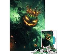 Puzzle da 1000 pezzi per adulti Re Zucca con Corona nella Nebbia Verde sfida impegnativa da completare gioco pratico per passare il tempo durante le vacanze a casa adatto a partire dai 14 anni 38x52cm