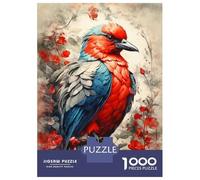 Puzzle Da 1000 Pezzi Per Adulti Red And Blue Bird Painting Puzzle Per Adolescenti Gioco Rompicapo Migliora La Memoria Sfida Educativa 70x50cm/1000pcs