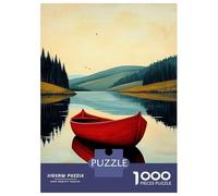 Puzzle Da 1000 Pezzi Per Adulti Red Boat Reflection - Naïf Serene Lake Art Puzzle Per Adulti Giochi Divertenti Ma Divertenti E Umoristici Regali Di Natale E Compleanno 38x26cm/1000pcs