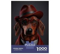 Puzzle Da 1000 Pezzi Per Adulti Red Dachshund Mafia Boss Puzzle Gioco Rompicapo Regalo Per Donne Difficile E Stimolante 70x50cm/1000pcs