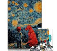 Puzzle da 1000 pezzi per adulti "Red Dog And Man", giocattolo educativo intellettuale decomprimente, regalo di compleanno, regali, arte murale 50x75cm