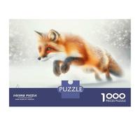 Puzzle Da 1000 Pezzi Per Adulti Red Fox Leaping in Snow Puzzle Per Adulti Gioco Rompicapo Assemblaggio Di Modelli Difficile E Impegnativo 38x26cm/1000pcs
