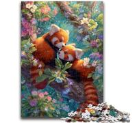 Puzzle da 1000 pezzi per adulti "Red Panda Staycation Kill Time" con pezzi completamente interconnessi di forma casuale 50x75cm