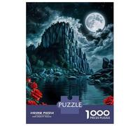 Puzzle Da 1000 Pezzi Per Adulti Red Rose in Cliff Night Puzzle Per Adolescenti Gioco Rompicapo Decorazione Per La Casa È Ideale Come Regalo 38x26cm/1000pcs