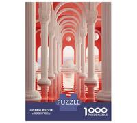 Puzzle Da 1000 Pezzi Per Adulti Red Water Reflections Architecture Puzzle Per Adulti Giochi Divertenti Decorazione Murale Difficile Da Completare 38x26cm/1000pcs