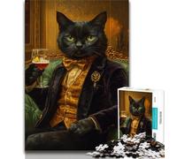 Puzzle da 1000 pezzi per adulti, regali a forma di gatto nero, giocattoli, giochi educativi, decorazioni per la casa e regali unici antistress (75x50cm)