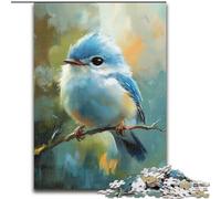 Puzzle da 1000 pezzi per adulti, regali a forma di grazioso uccellino blu, giochi, giocattoli, regali unici per compleanni e anni dai 14 anni in su (dimensioni 50x75cm)