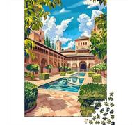Puzzle Da 1000 Pezzi Per Adulti, Regali Alhambra Palace Courtyard-3 Puzzle Giochi Rilassanti Difficile Difficile Regalo Di Compleanno, Regali, 52x38cm/1000pcs
