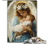 Puzzle da 1000 pezzi per adulti, regali Angelo che tiene in braccio un bambino, aiuta il cervello a esercitare i giocattoli avvincenti per coltivare la pazienza, decorazione da parete 38x26cm