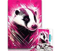 Puzzle da 1000 pezzi per adulti, regali, animali, tasso del miele, puzzle per adulti, giocattoli da gioco, ogni pezzo è unico - gioco divertente per tutta la famiglia, 26x38cm